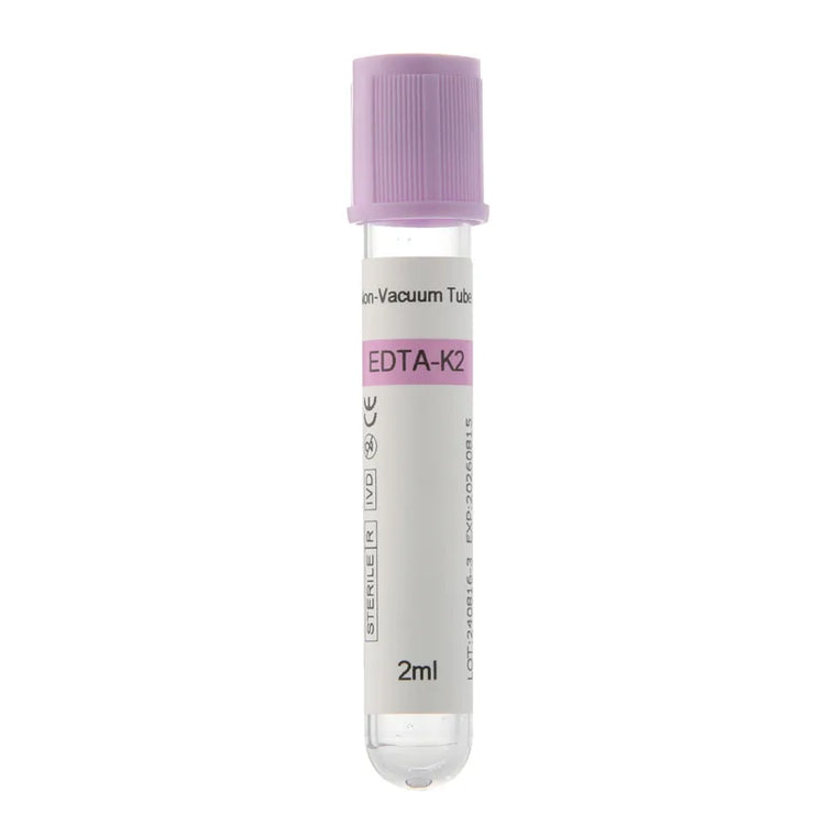 Vacuum K2 EDTA Blood Collection Tube (2 ml) Pack of 100 Pieces