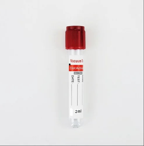 Vacuum Clot Activator Blood Collection Tube (2 ml) Pack of 100 Pieces