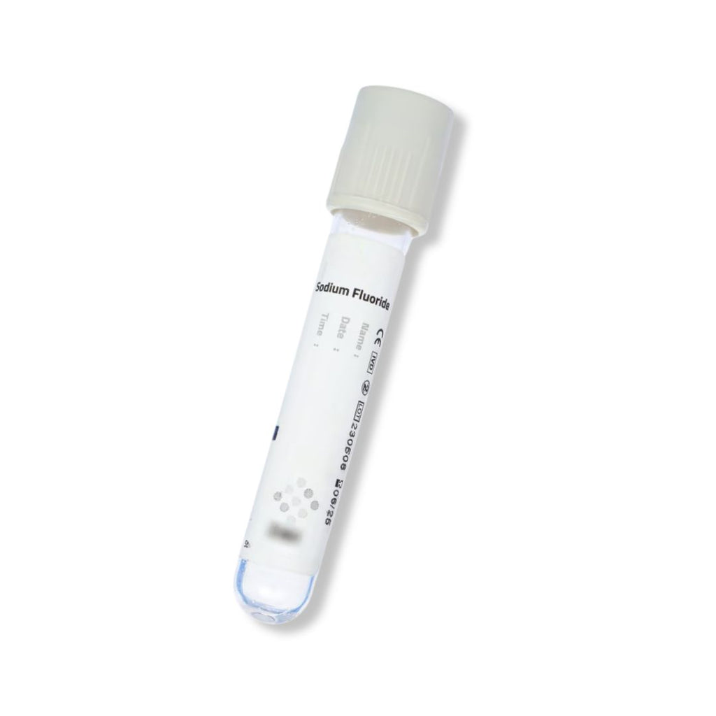 Vacuum Sodium Fluoride Blood Collection Tube (2 ml) Pack of 100 Pieces