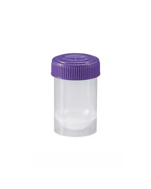 Non-Sterile Urine Container Violet Cap (30 ml) Pack of 100 Pieces
